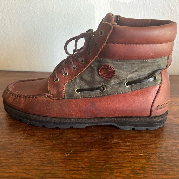 Trader Bay Brown Leather Ankle Boots Mens 9.5 D - Picture 3 of 10